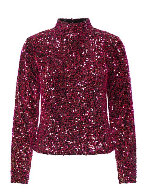 Se YAS Yaspinko Sequin Ls Blouse - Show YAS Red ved Booztlet