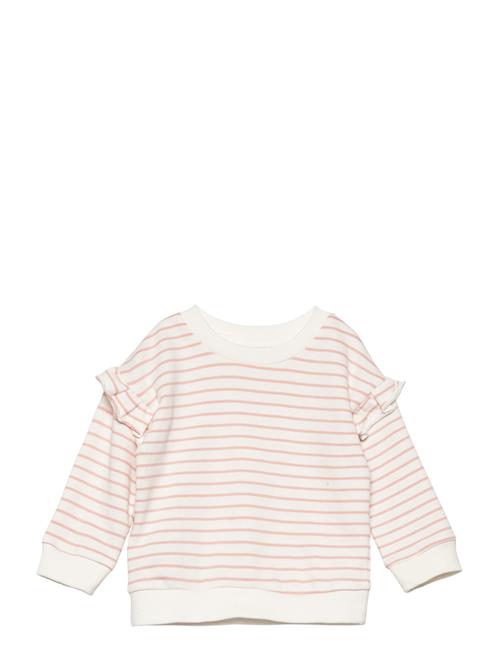 Se Mango Ruffled Striped Sweatshirt Mango Pink ved Booztlet