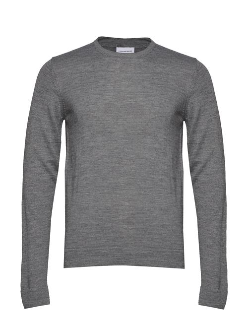 Se Lindbergh Merino Knit O-Neck Lindbergh Grey ved Booztlet