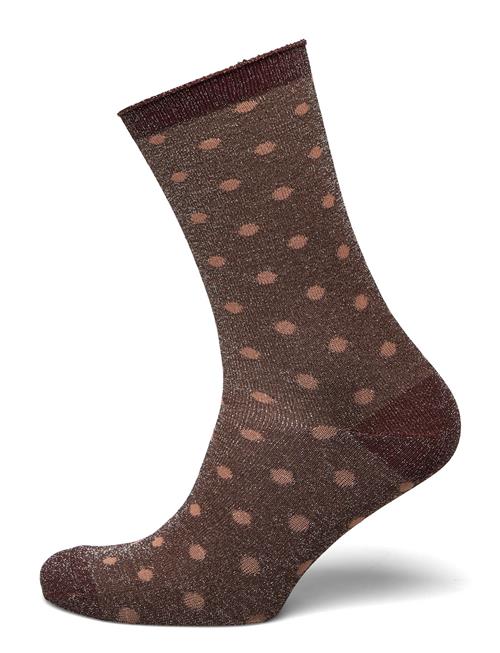 Donna Glitter Socks Mp Denmark Brown