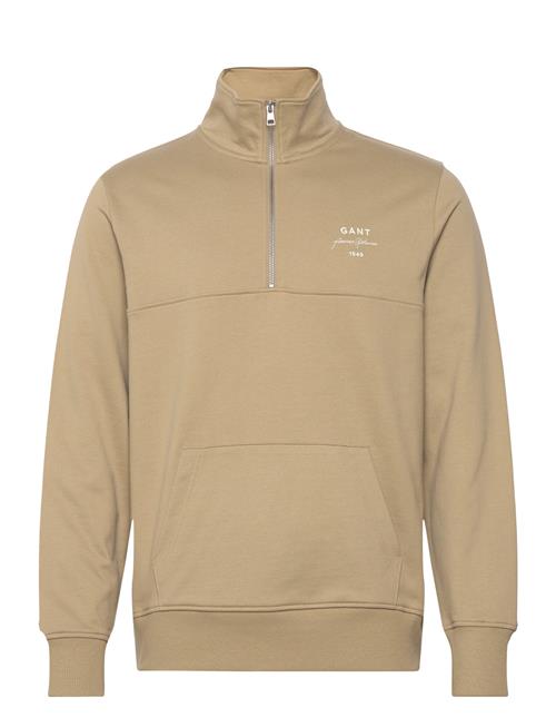 GANT Logo Script Jersey Halfzip GANT Beige