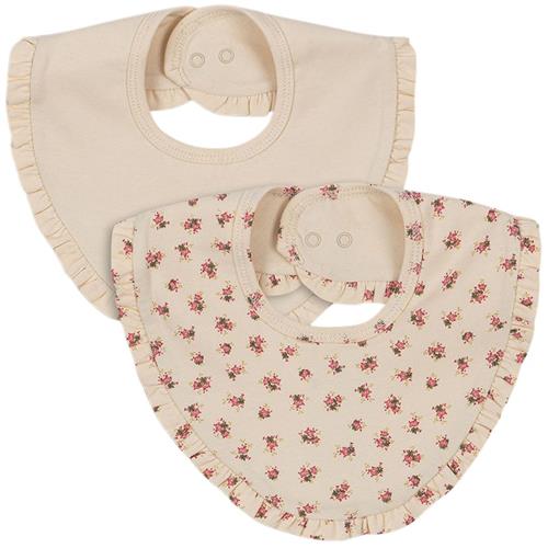 Se Konges Sløjd Basic 2 Pack Frill Bib - Buttercream/Bloomie |  | 0 ved Babyshop