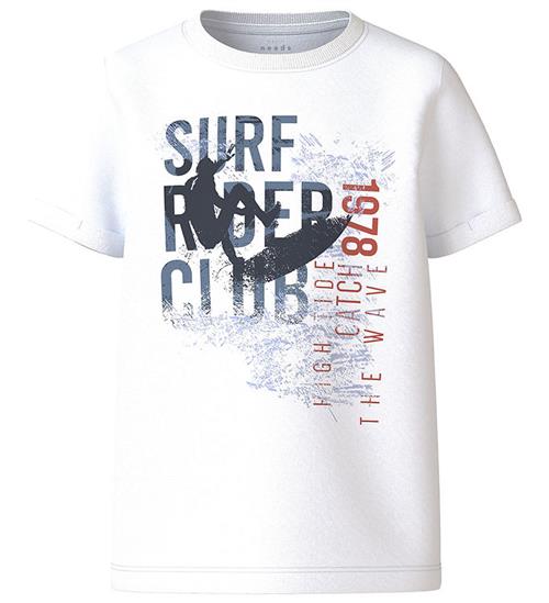 Se Name It T-Shirt - NkmVux - Bright White/Surf Club ved KidsWorld