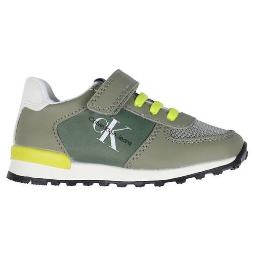 Calvin Klein Sko - Low Cut - Military Green/White