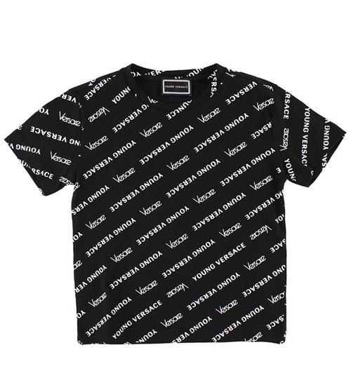 Se Young Versace T-shirt - Sort m. All Over Print ved KidsWorld