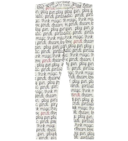 Se Fendi Kids Leggings - Hvidternet m. Tekst ved KidsWorld