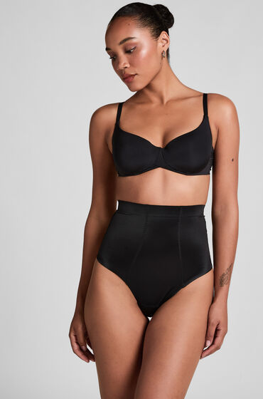 Hunkemöller Opstrammende højtaljet g-streng i scuba-stof Sort