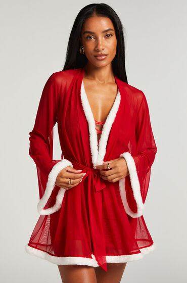 Hunkemöller Kimono Mesh Santa rød