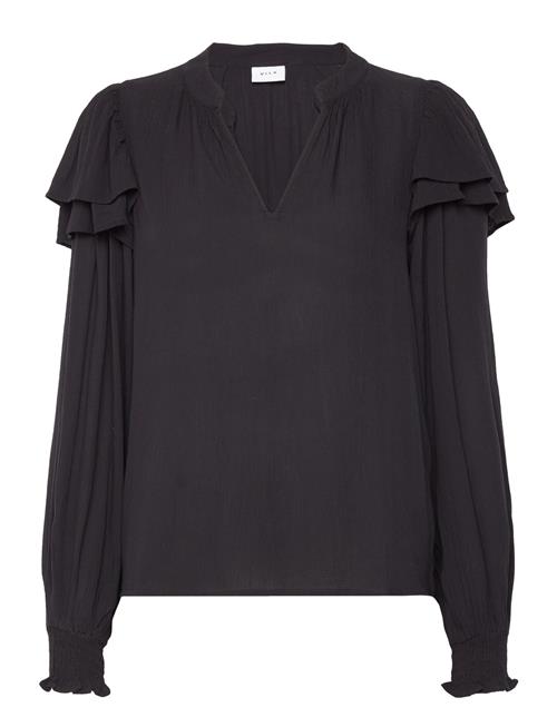 Se Vila Vitheo L/S Flounce Top Vila Black ved Booztlet