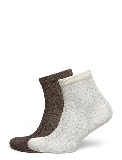 Se Becksöndergaard Opana Visca Shortie Sock 2 Pack Becksöndergaard White ved Booztlet