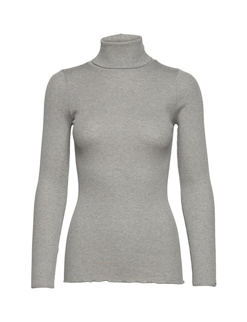 Silk T-Shirt W/ Roller Neck Rosemunde Grey