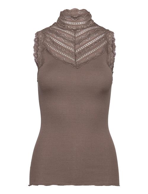 Rosemunde Rwbenita Sl Turtleneck Lace Top Rosemunde Brown