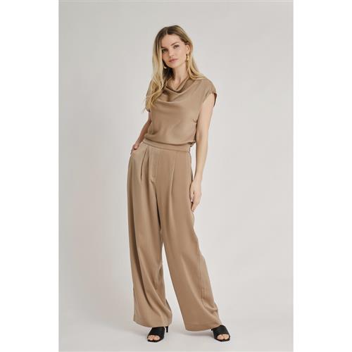 A-VIEW Anna Pants Kvinde Camel Bukser Med Brede Ben Str 40 - hos Magasin