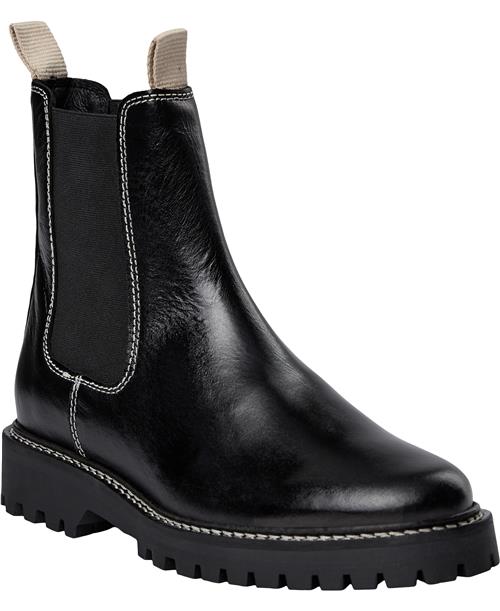 Se Shoe Biz Nilou Kvinde Black W. Sand Stitching Chelsea Boots Str 39 - hos Magasin ved Magasin