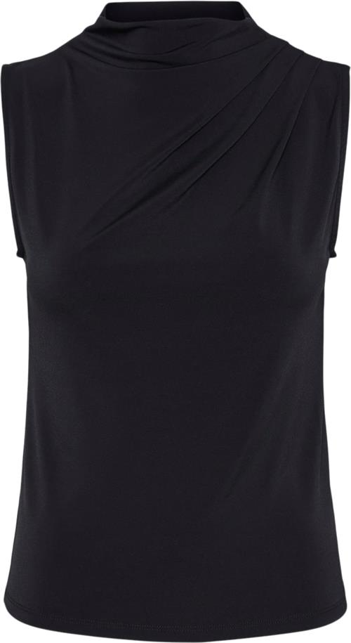 Pieces Pcmadison SL Draped TOP Noos BC Kvinde Sort Toppe Str L - hos Magasin