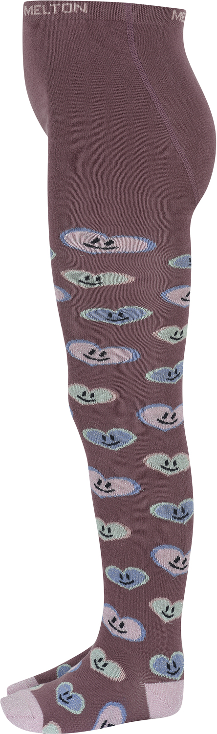 Se Melton Happy Hearts Tights Str 116 - Grape Shake Strømper Bomuld hos Magasin ved Magasin