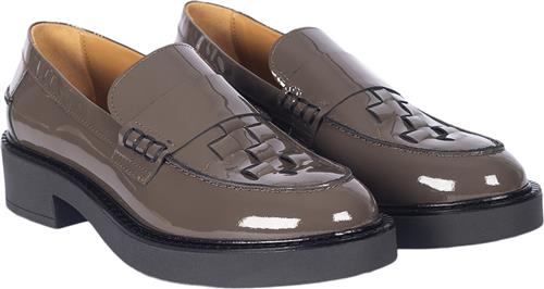 ANGULUS Loafer med Fletdetalje Kvinde 1722 Dark Taupe Loafers Str 39 - hos Magasin