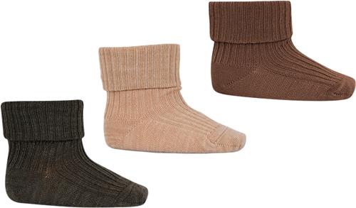 Se mpKids Wool rib Baby Socks 3-pack Str 25/28 - Camel Melange Strømper Uld hos Magasin ved Magasin