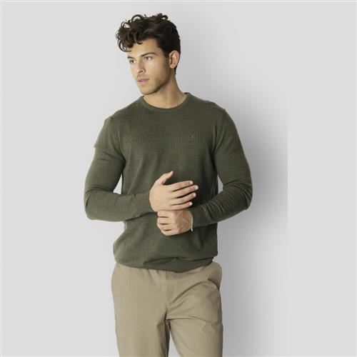 Clean Cut Copenhagen Merino Wool Crew Mand Army Melange Sweaters Str XXL Merino - hos Magasin