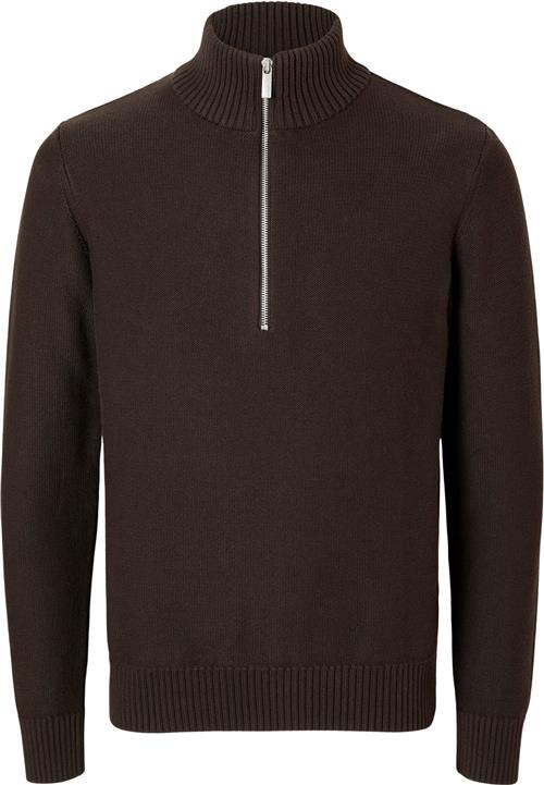 Selected Homme Slhaxel LS Knit Half ZIP Mand Chocolate Torte Sweatshirts Str XL - hos Magasin