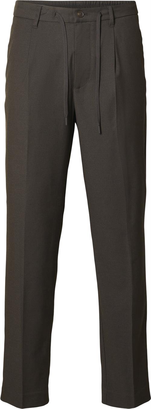 Selected Homme Slh190reg Tapered Leroy Pleat Pant Mand Chocolate Torte Chinos Str S - hos Magasin