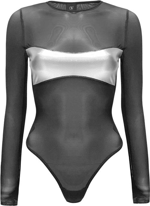 OW Collection Croc Mesh Bodysuit Bodystockings Str L - Polyester hos Magasin