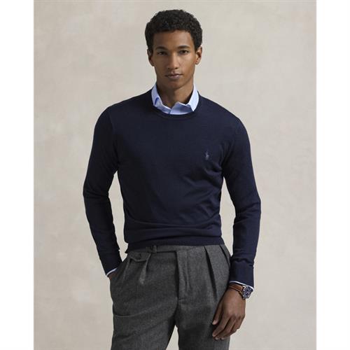 Se Polo Ralph Lauren 2/30 Merino WL Rwslsl-plo Mand Blå Sweaters Str XL Merino - hos Magasin ved Magasin