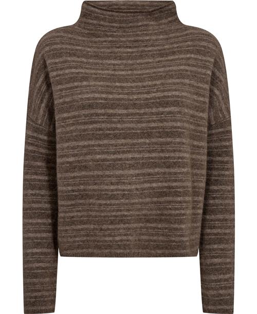 Filippa K Mika Stripe Sweater Kvinde Beige Stri Rullekraver Str XL - hos Magasin