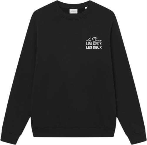 Les Deux Triple Sweatshirt Mand Black/ivory Sweatshirts Str L - hos Magasin