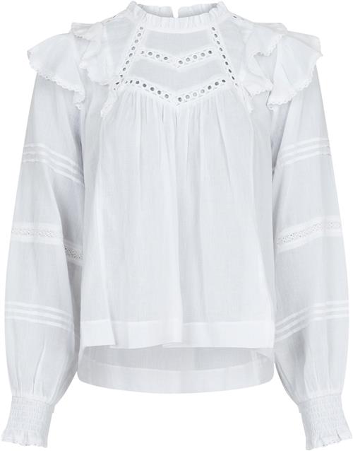 Neo Noir Simkie S Voile Blouse Kvinde White Langærmede Bluser Str 42 - hos Magasin