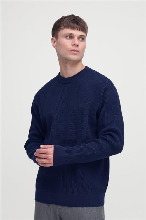 Se !Solid Sdhami Knit Mand Insignia Blue Sweaters Regular Fit Str M - hos Magasin ved Magasin