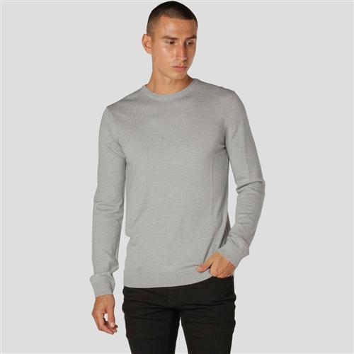 Se Clean Cut Copenhagen Merino Wool Crew Mand Light Grey Mel Sweaters Str L Merino - hos Magasin ved Magasin