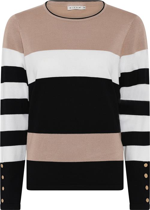 Micha BB Jumper_ Bbviscosestripeknit Kvinde Blk/camel Sweaters Str XXL - hos Magasin