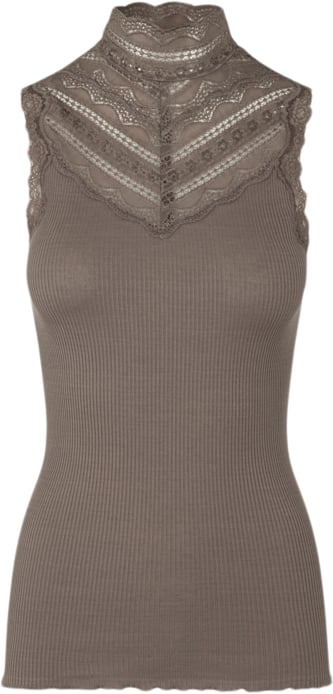 Rosemunde Silk top w/ Lace Kvinde Falcon Toppe Str XS - hos Magasin