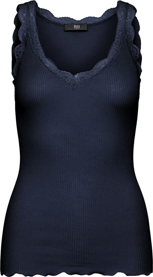 RM by Rosemunde Rmwbalta Modal SL Lace Vneck top Kvinde Navy Toppe Str XS - Bomuld hos Magasin