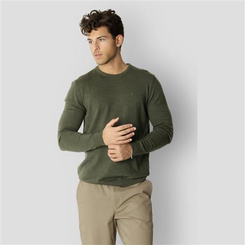 Se Clean Cut Copenhagen Merino Wool Crew Mand Army Melange Sweaters Str XS Merino - hos Magasin ved Magasin