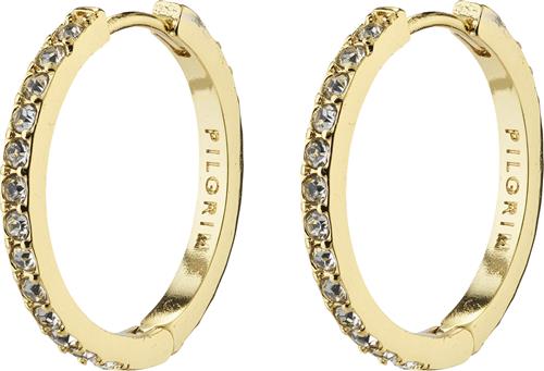 Se Pilgrim Ebna Medium Crystal Hoops Goldplated One size - Creoler hos Magasin ved Magasin