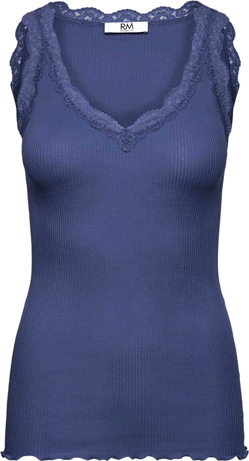 RM by Rosemunde Rmwbalta Modal SL Lace Vneck top Kvinde Blå Toppe Str XL - Bomuld hos Magasin