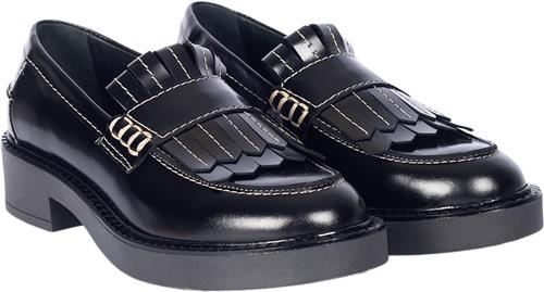 Se ANGULUS Chunky Penny Loafer med Frynser Kvinde 1835 Black Loafers Str 40 - hos Magasin ved Magasin