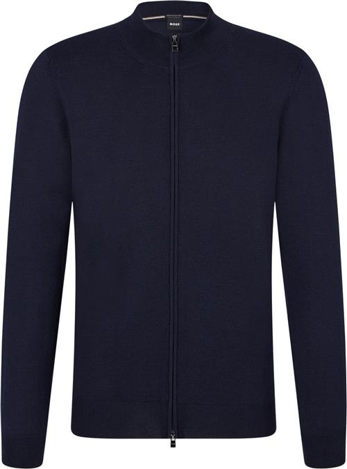 Se BOSS Balonso Mand Dark Blue Cardigans Str XL - Uld hos Magasin ved Magasin