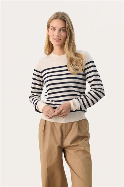 Part Two Jaylynpw PU Kvinde Night Skye Stripe Sweaters Relaxed Fit Str XS - hos Magasin