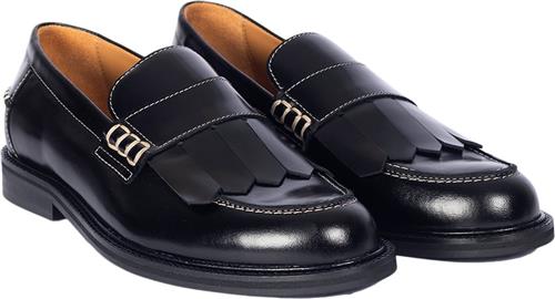 ANGULUS Klassisk Penny Loafer med Frynser Kvinde 1835 Black Loafers Str 41 - hos Magasin