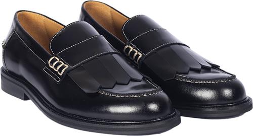 ANGULUS Klassisk Penny Loafer med Frynser Kvinde 1835 Black Loafers Str 39,5 - hos Magasin