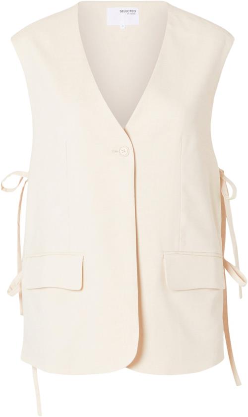 Se Selected Femme Slfselfina Vest Kvinde Birch/melange Veste Str 42 - hos Magasin ved Magasin