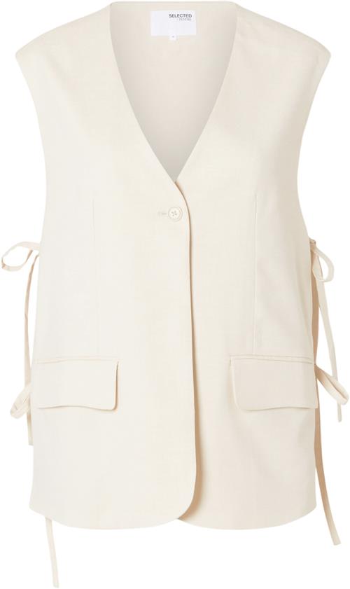 Se Selected Femme Slfselfina Vest Kvinde Birch/melange Veste Str 36 - hos Magasin ved Magasin