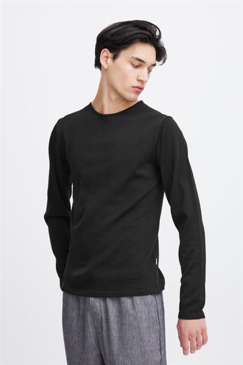 Casual Friday Cfkent Merino Crew Neck Knit Mand Black Sweaters Slim Fit Str L Merino - hos Magasin