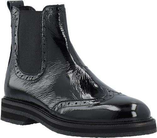 Cashott Casbetty Brogue Chelsea Boot Patent Kvinde Black Ankelstøvler Str 41 - hos Magasin