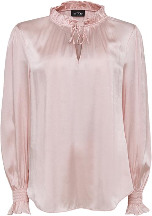 Sand 3176 Matt Lalie Blouse Kvinde Soft Pink Toppe Str 44 - Silke hos Magasin