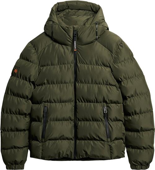 Superdry Hooded Sports Puffer Jacket Mand Army Khaki Overgangsjakker Str XL - hos Magasin