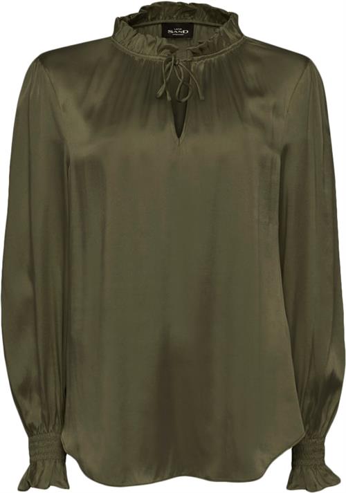 Sand 3176 Matt Lalie Blouse Kvinde Grøn Toppe Str 38 - Silke hos Magasin